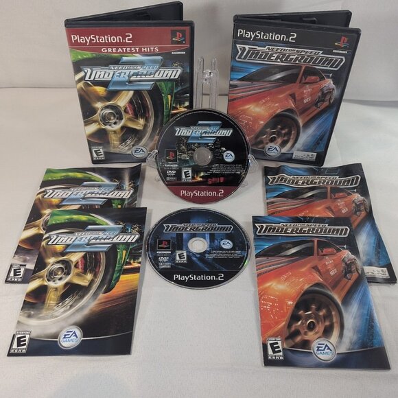 Need for Speed Underground 1 and 2 PS2 PlayStation 2 Complete CIB TESTED WORKING - Picture 1 of 14